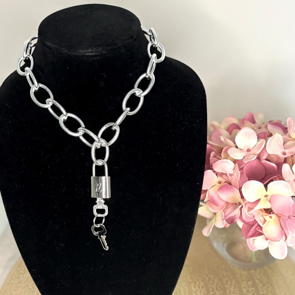 Louis Vuitton Silver Lock & Key #315 on a Chain